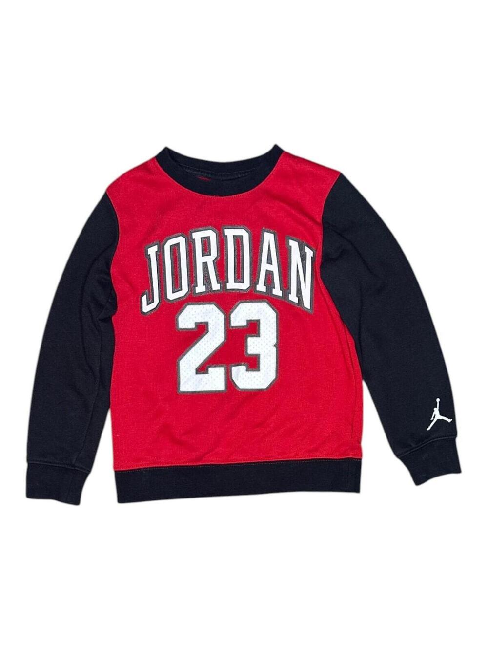Jordan 23 Red Black Crewneck Sweatshirt Kids